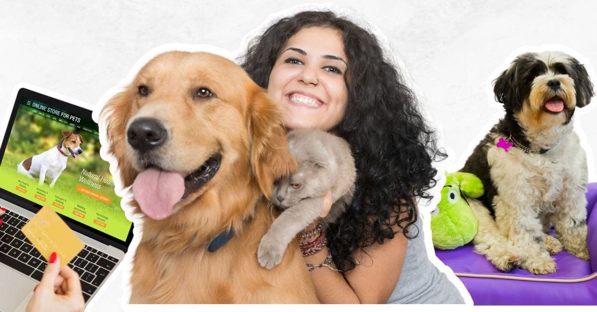 Woman with a dog and a cat, dog on it